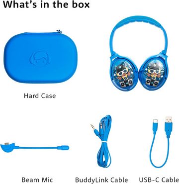 buddyphones™ kabelloser Cosmos+ Bluetooth-mit aktiver Geräuschunterdrückung Kinder-Kopfhörer (Sicherer Hörgenuss für Kinderohren mit integrierter Lautstärkebegrenzung auf 85 dB., ohrumschließender, Faltbarer mit Mikrofon, 24 Stunden Akkulaufzeit)