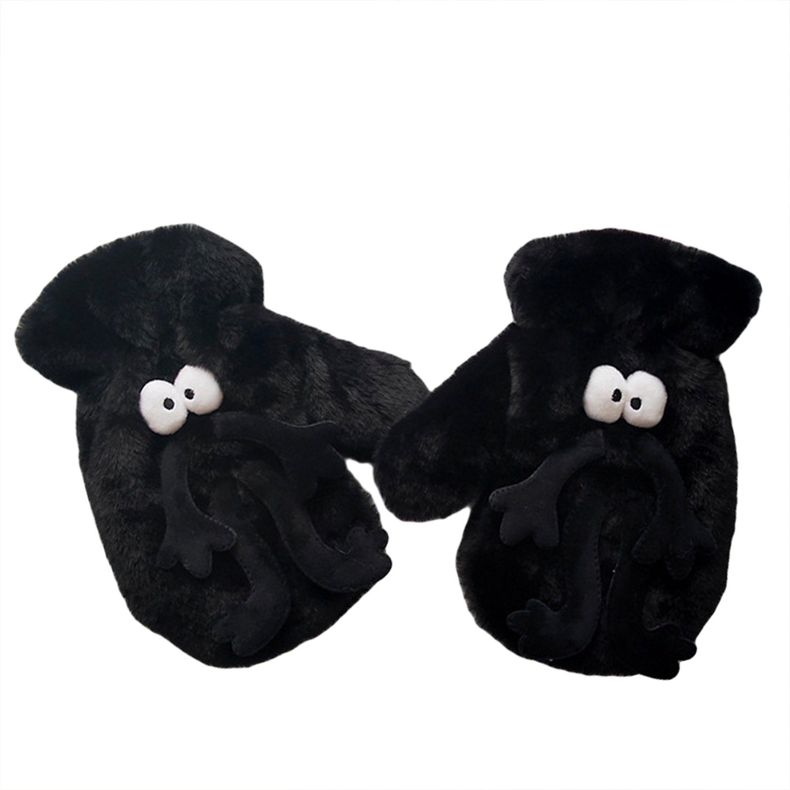 Blusmart Fleecehandschuhe Bear Palm Halbfinger-Handschuhe, Bezaubernde Wärmende Fleecehandschuhe Plüsch-Strickhandschuhe Briketts