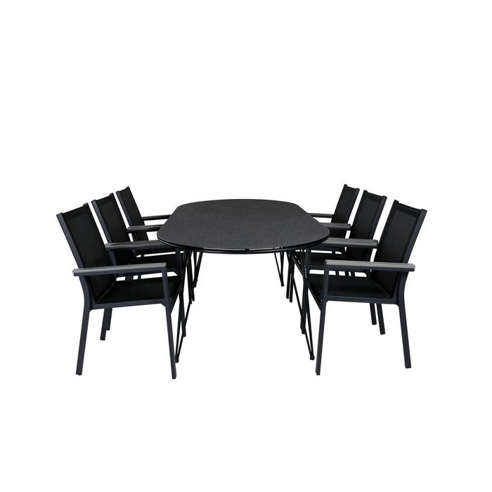 ebuy24 Garten-Essgruppe Viga Gartenset Tisch 100x200cm und 6 Stühle Parma