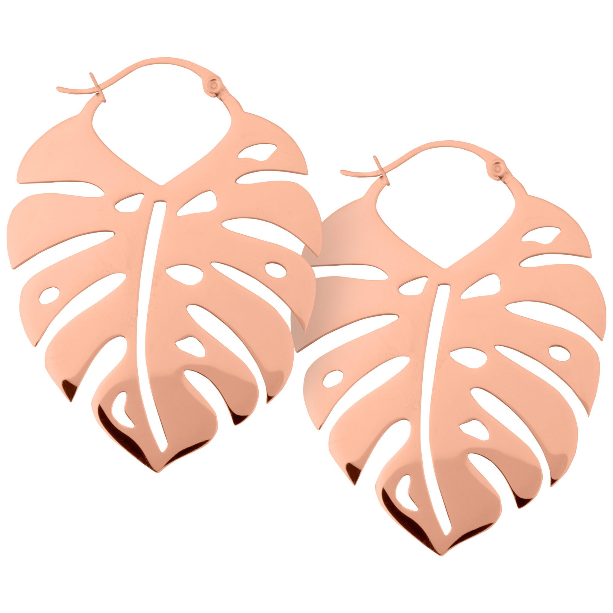 Paar Ohrhänger Monstera Leaf Hoops