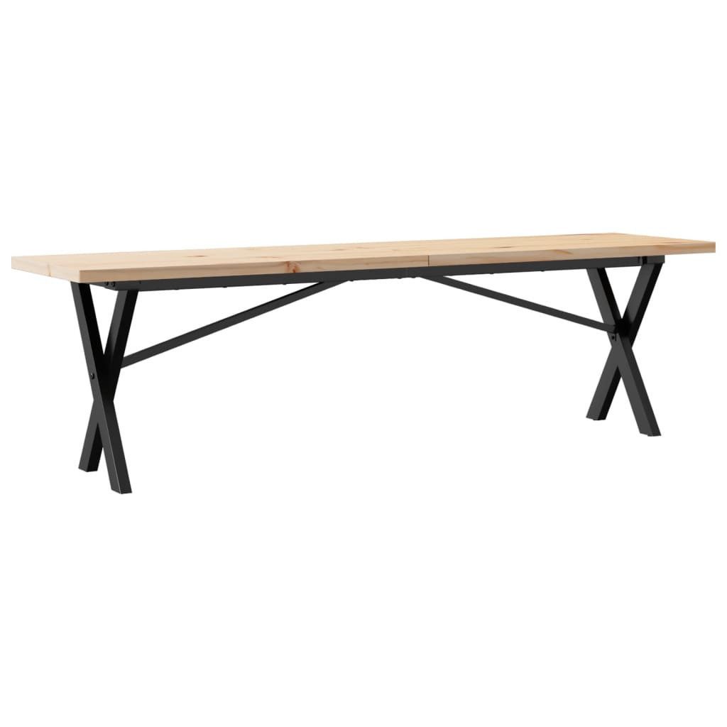 vidaXL Esstisch Couchtisch X-Gestell 160x40x45,5 cm Massivholz Kiefer Stahl (1-St)