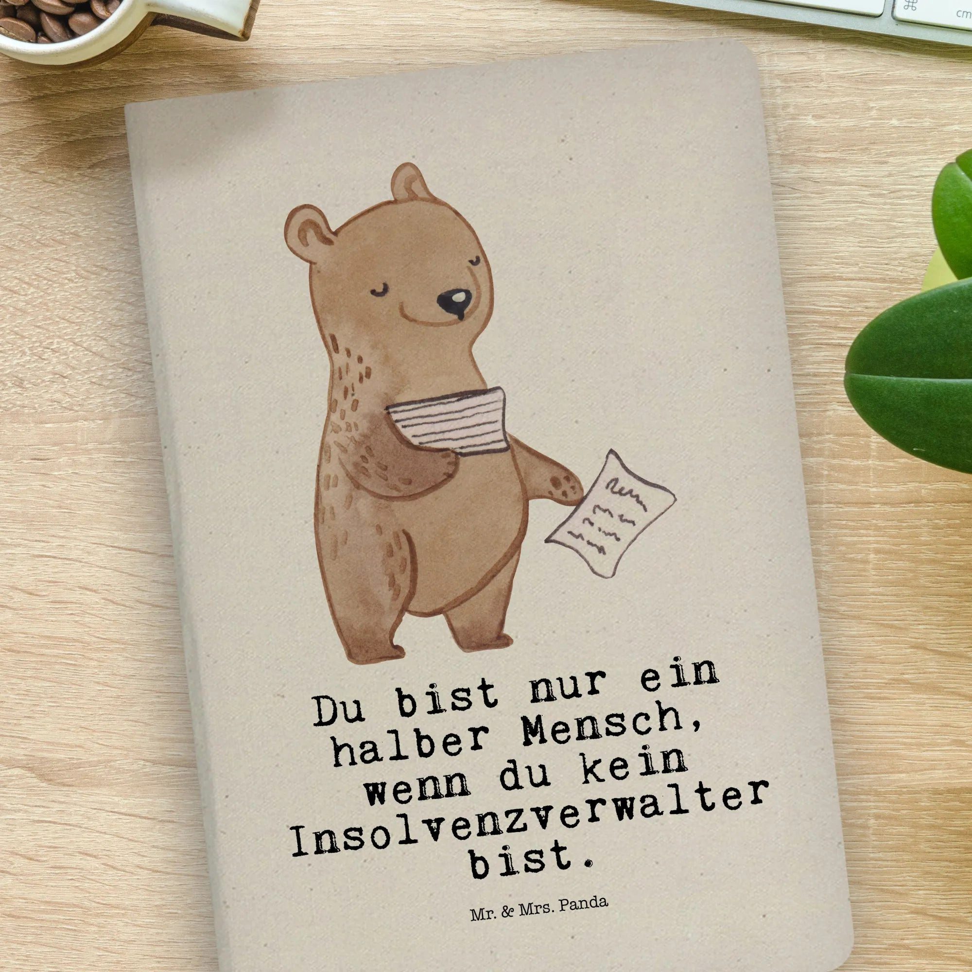 Thumbnail - Mr. & Mrs. Panda Notizbuch Insolvenzverwalter Herz - Transparent - Geschenk, A4 Notizbuch Punkte Mr. & Mrs. Panda, Langl...