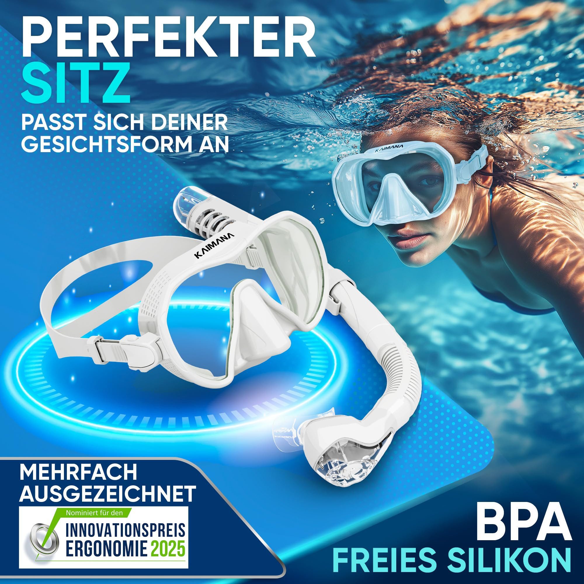 KAIMANA Tauchermaske AquaVision Prolite Schnorchelset für Erwachsene inkl. günstig online kaufen