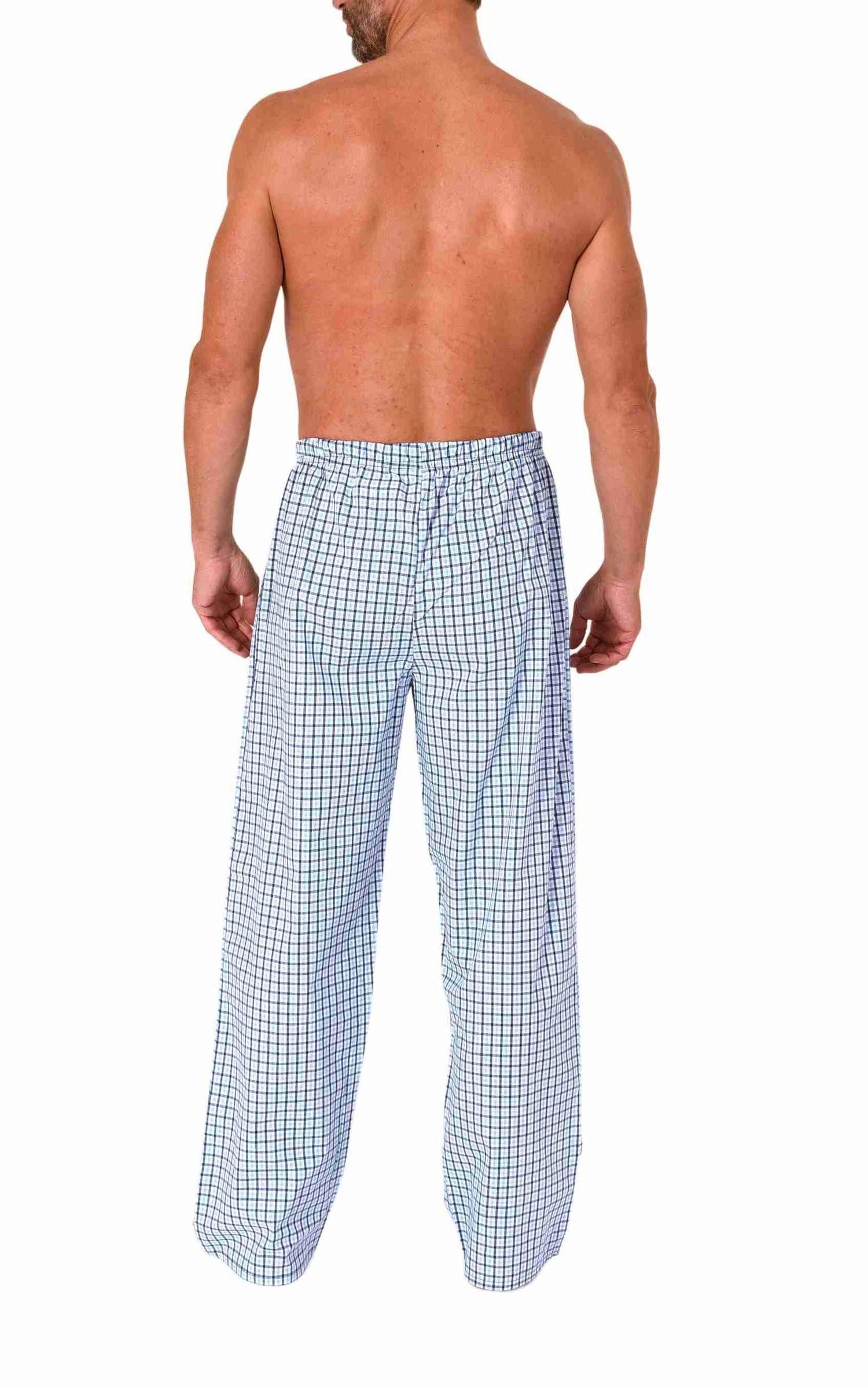 Normann Pyjama Herren Schlafanzug Hose lang kariert aus Baumwolle – Bild 3 von 4