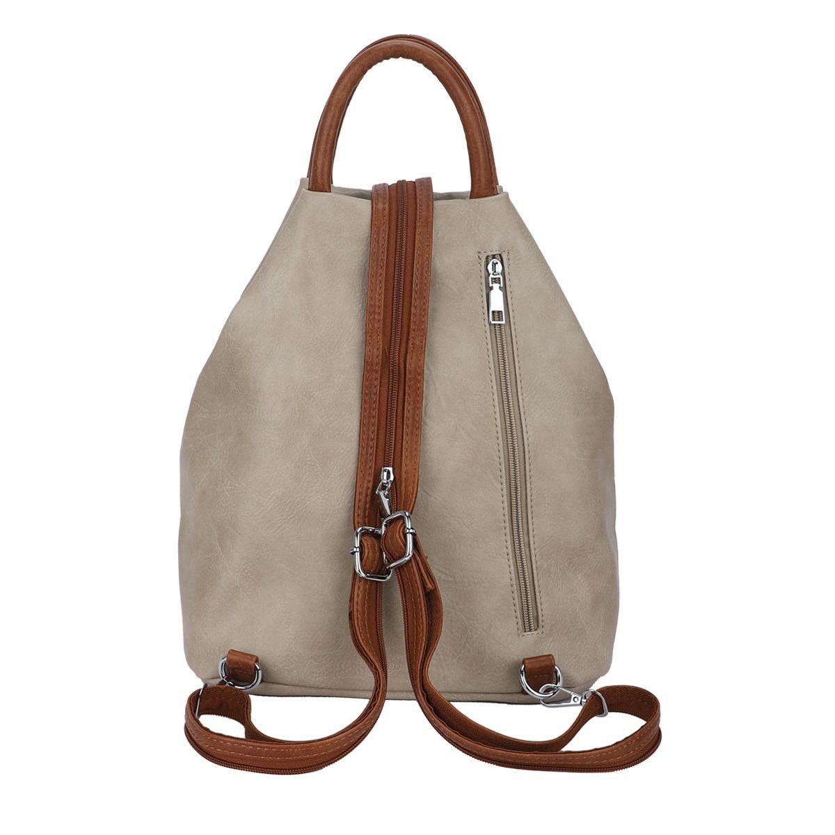ITALYSHOP24 Rucksack Damen City- TagesRucksack Daypack Backpack Tasche Schultertasche Sport, Handtasche tragbar, Leder Optik viele Farben/Variationen, Schule Reise