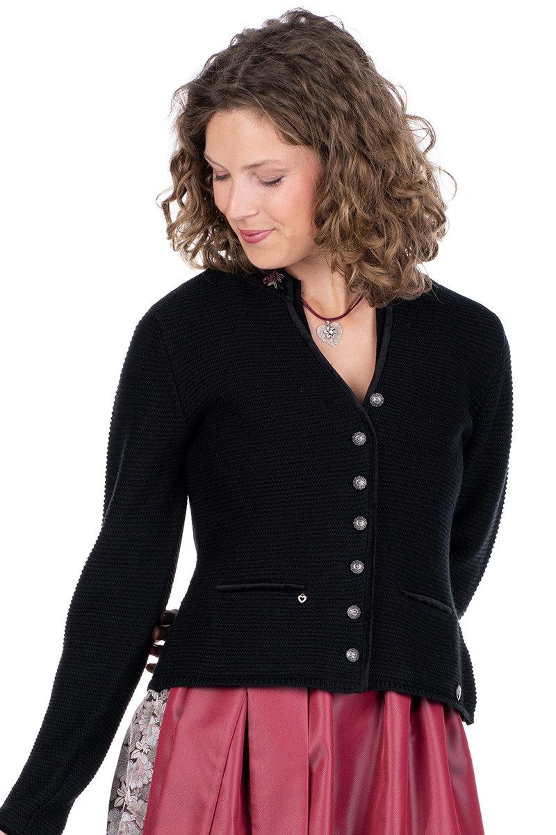 Spieth & Wensky Trachtenstrickjacke Trachten Strickjacke - MALTA - schwarz günstig online kaufen