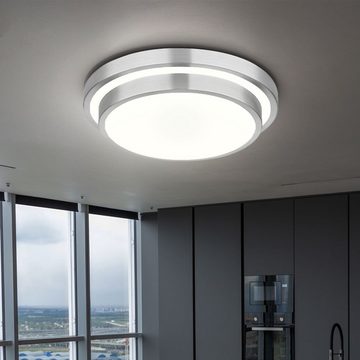 Globo LED Deckenleuchte, LED-Leuchtmittel fest verbaut, Neutralweiß, LED Badezimmerleuchte Deckenlampe 30sek Sensor Alu Spritzwasserschutz