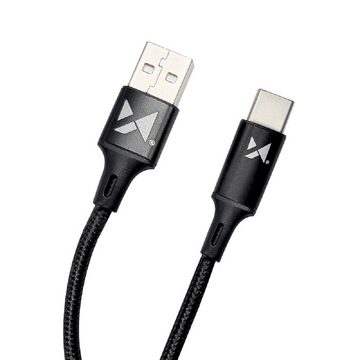 Wozinsky USB Ladekabel Schnellladekabel - USB Typ C 2.4A 2m Schwarz Smartphone-Kabel, (200 cm)