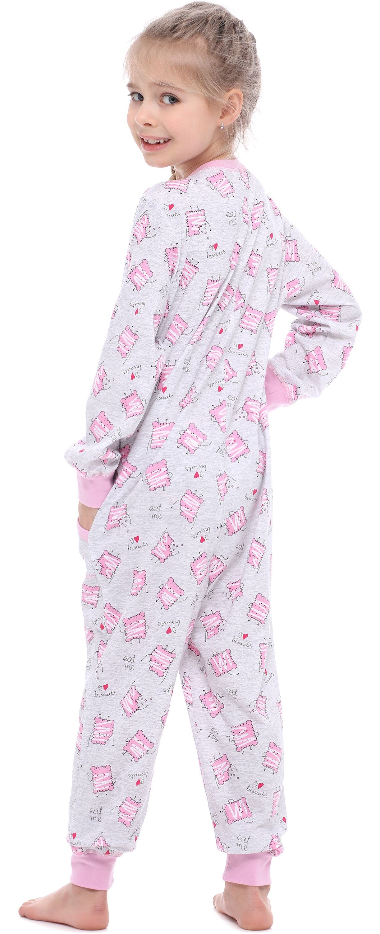 Melange Style Jumpsuit Schlafanzug Mädchen Merry Kekse Schlafanzug MS10-186