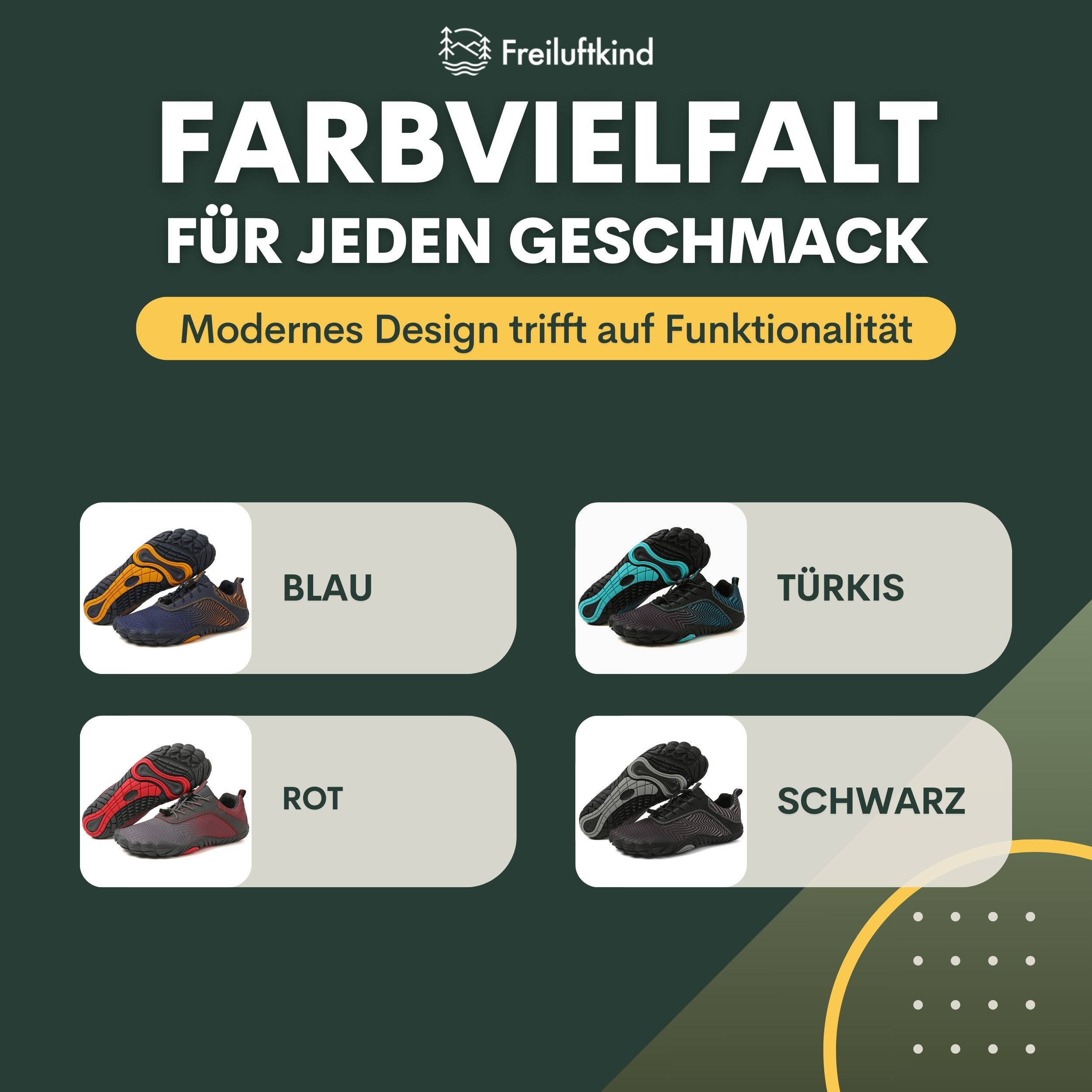 Freiluftkind Das Original – Overland Wasserabweisende & gefütterte Barfußschuhe Sneaker Schnürsenkel