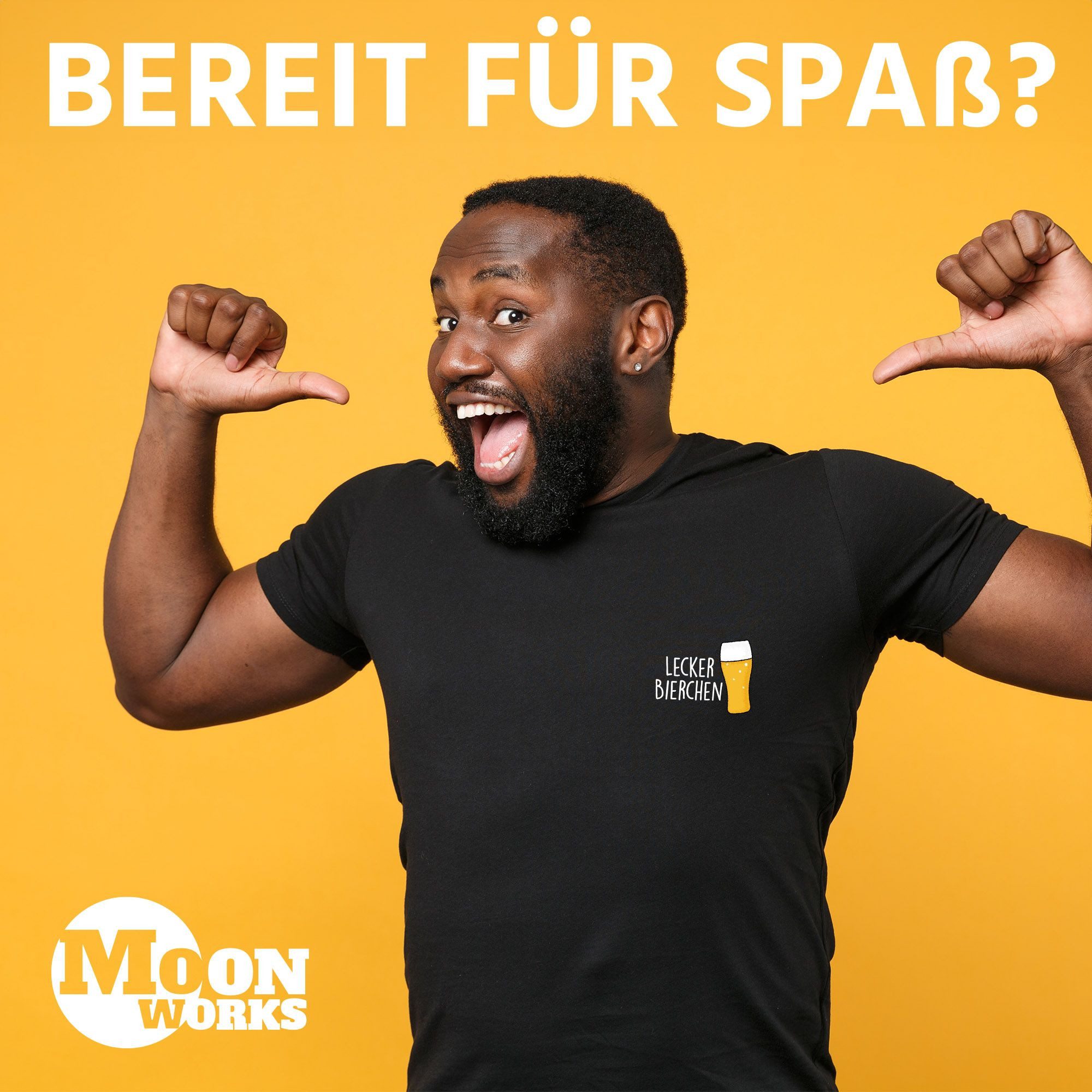 MoonWorks Print-Shirt Herren T-Shirt Lecker Bierchen Logo Meme Biershirt Al günstig online kaufen