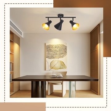 ZMH Deckenstrahler Deckenlampe Küche Schwarz - Vintage E14 Vintage Schwenkbar 330°, ohne Leuchtmittel, Deckenspot für Wohnzimmer Schlafzimmer