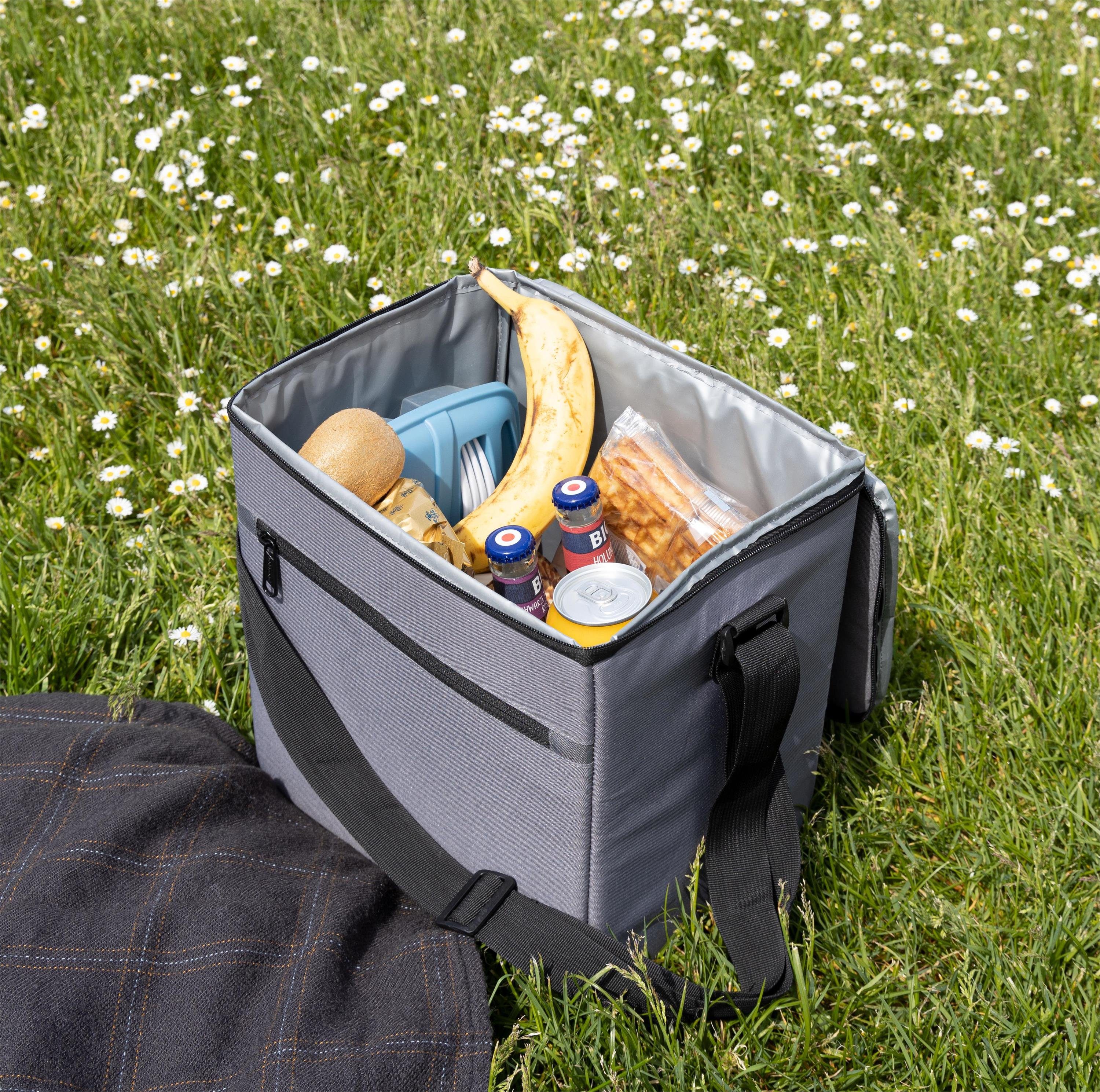 normani Picknickkorb Praktische Picknicktasche recyceltem Mohe, 17 Liter Material aus Kühltasche