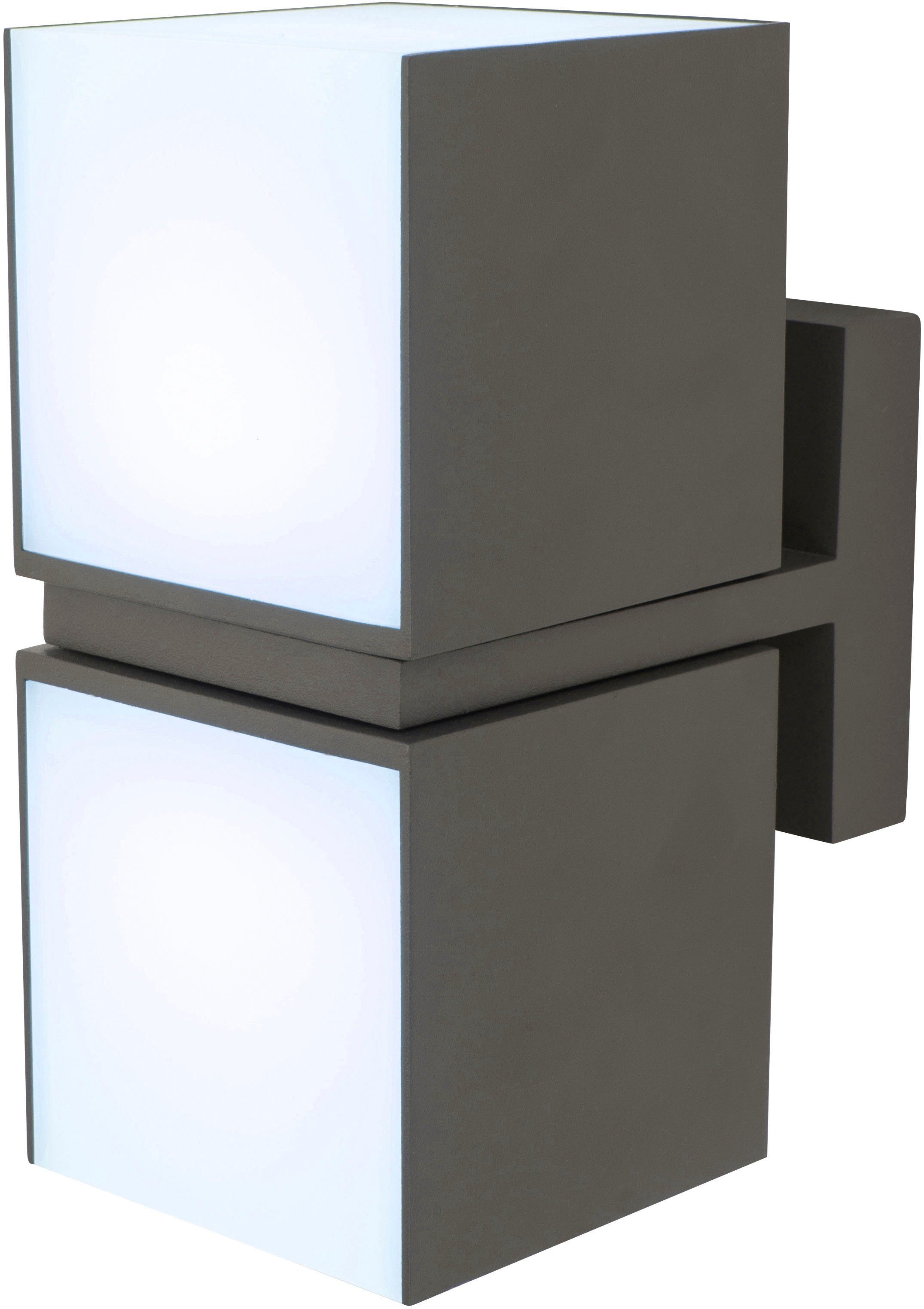 LUTEC LED Außen-Wandleuchte integriert, LED fest CUBA, drehbar