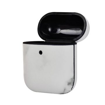 Terratec Kopfhörer-Schutzhülle AirBox - Airpods Kopfhörer Schutzhülle, Case, Cover, Hülle, Etui, weiß, Marmor Design
