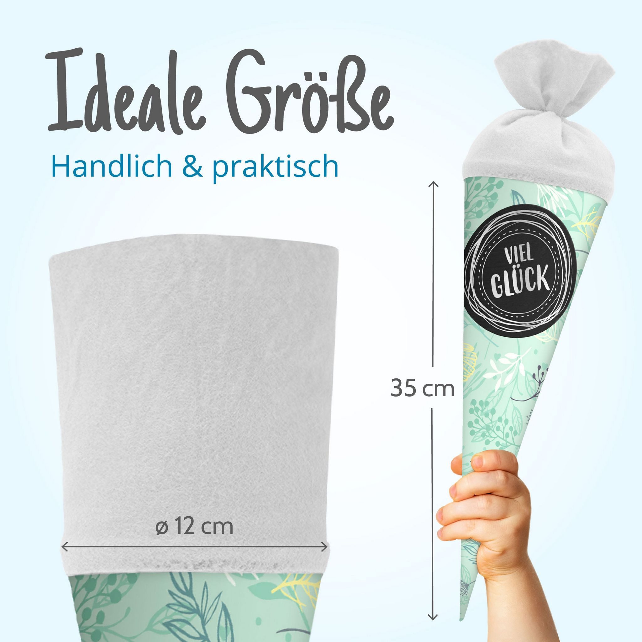 itenga Schultüte itenga Geschwisterschultüte 35cm Pflanzen VIEL GLÜ – Bild 5 von 5