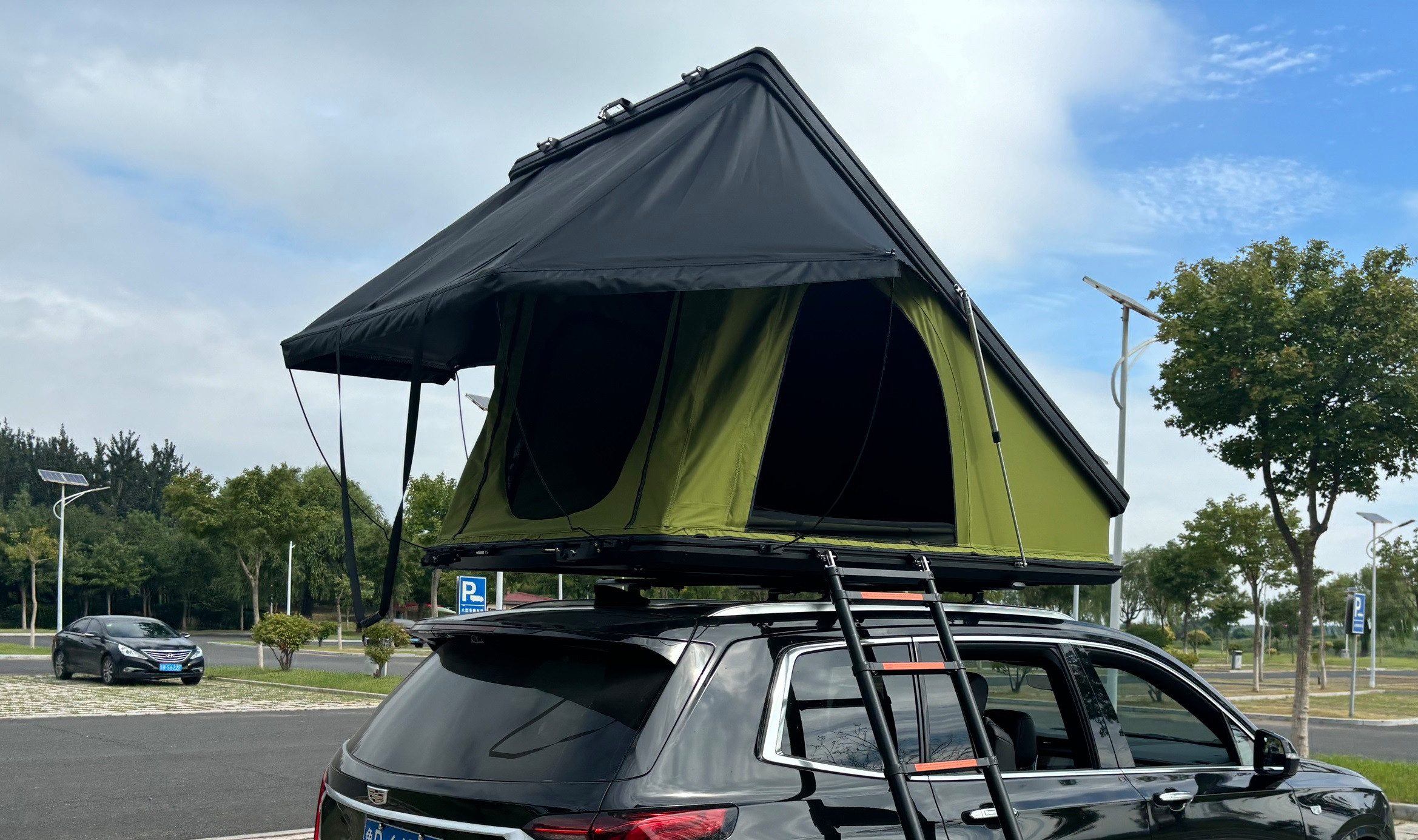 TZIpower Dachzelt Autodachzelt Aluminium Hardcase Dachzelt Auto Camping LED Dachträger, Personen: 3 (1 tlg)