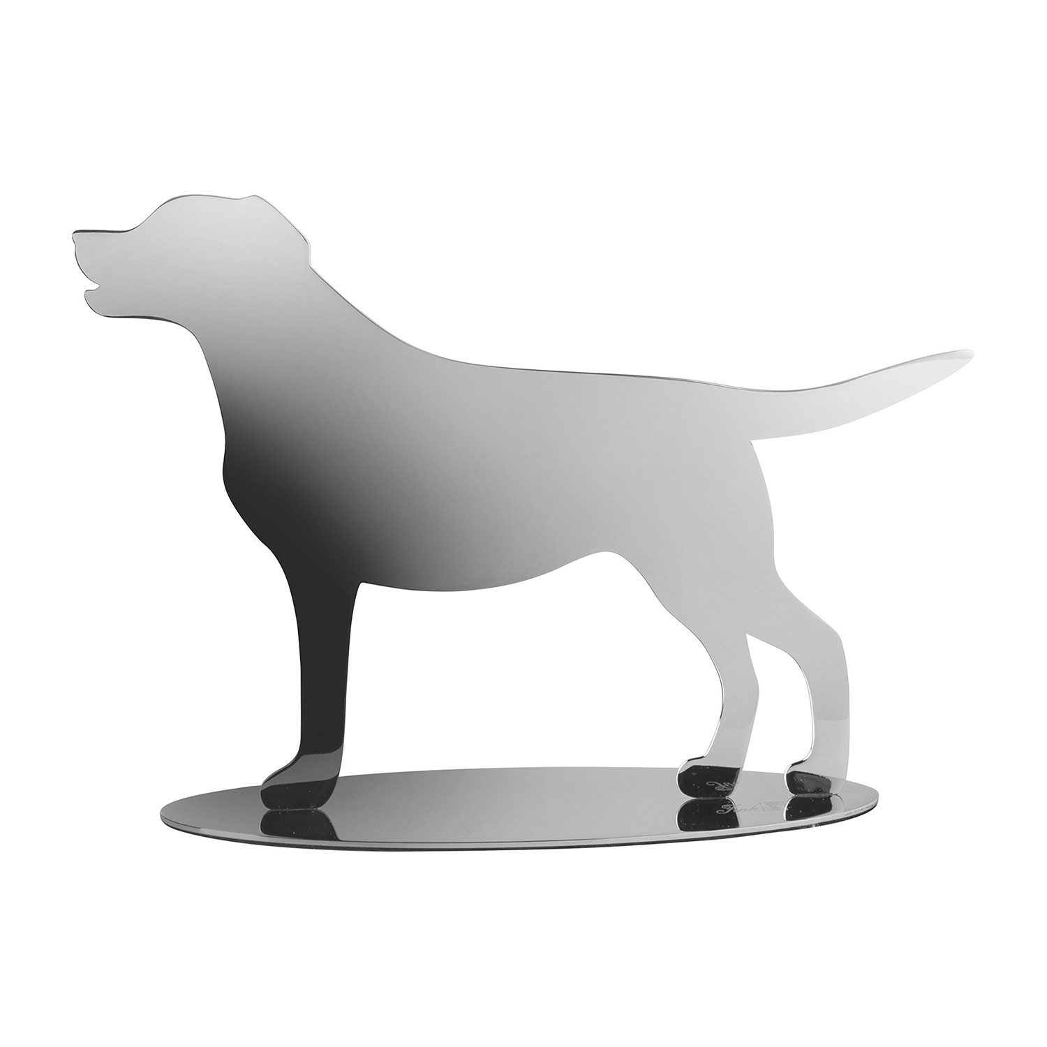 Fink Dekoobjekt LABBI Deko Hund - silber - Edelstahl - H. 15cm x B. 21cm - Tischdeko (1x Dekoobjekt, 1 St., Dekorationsgegenstand - Dekorationsstück - Zierobjekt), Zierobjekt Dekorationsstück - Eleganter Dekorationsgegenstand