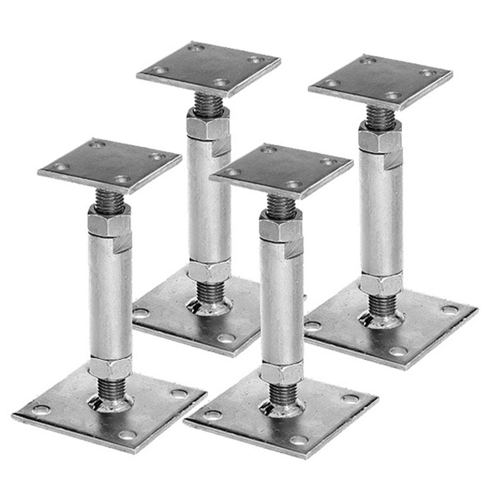 Alberts Pfostenträger mit 2 Platten gelb verzinkt aufdübelbar höhenverstellbar, (4-St)