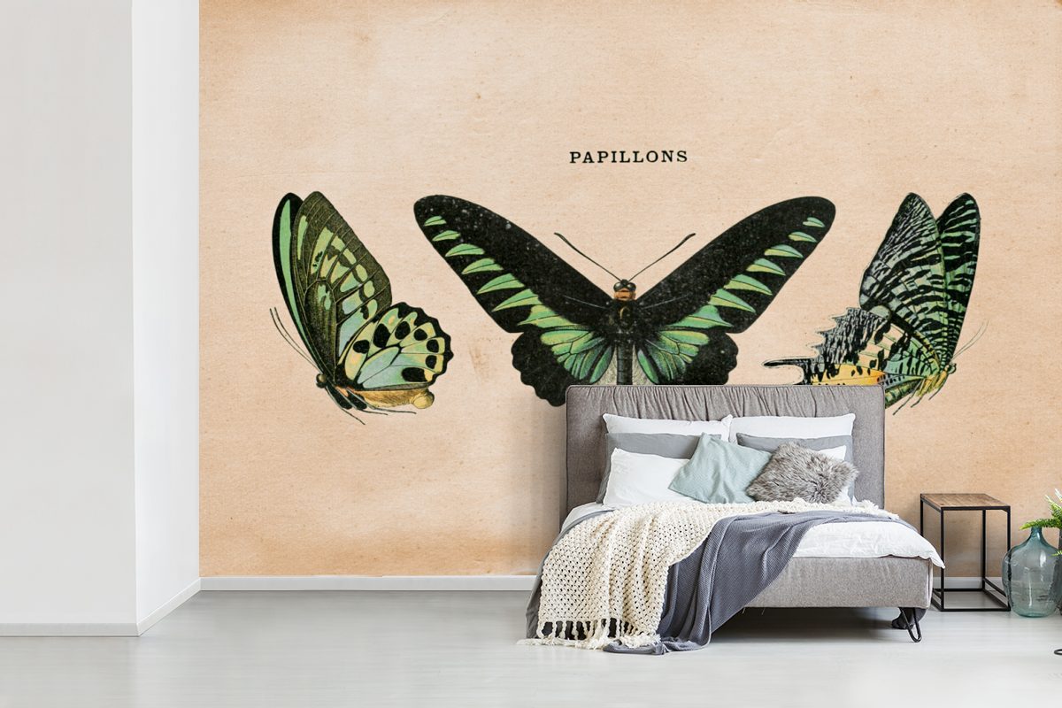 Insekt, bedruckt, Matt, Tier Kinderzimmer, für Tapete Wallpaper MuchoWow - (6 Schlafzimmer, Schmetterling Fototapete Vinyl Wohnzimmer, St), -
