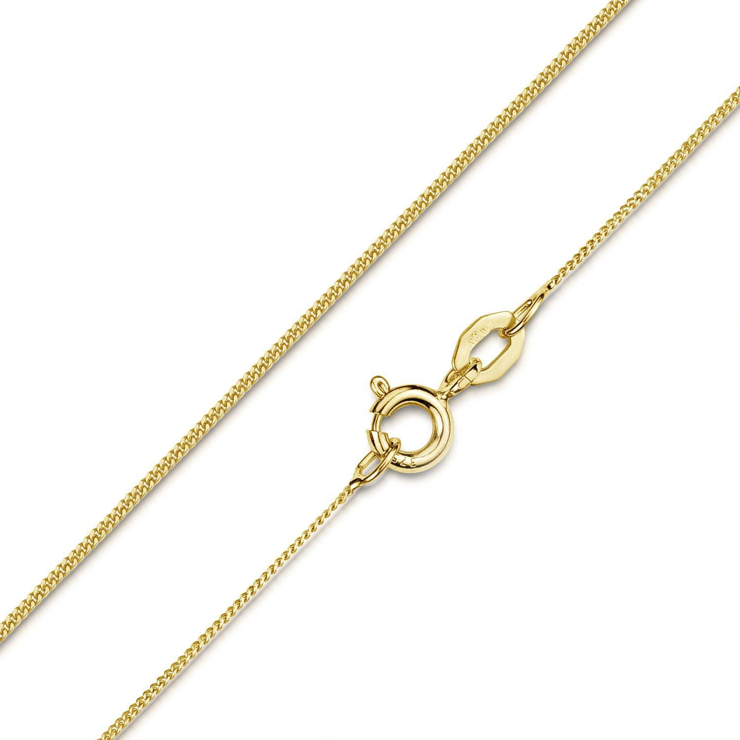 Materia Goldkette Panzerkette Damen Mädchen 0,8mm K116, aus 375 Echtgold