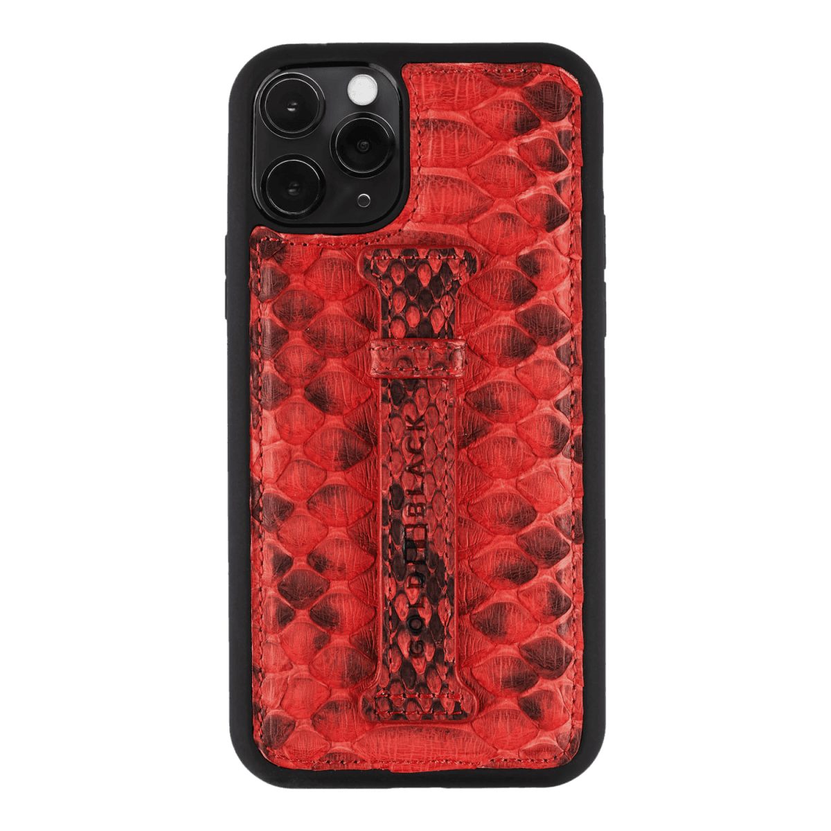 Handyhülle GOLDBLACK iPHONE 11 PRO LEDERHÜLLE MIT FINGERSCHLAUFE PYTHON Dunkel