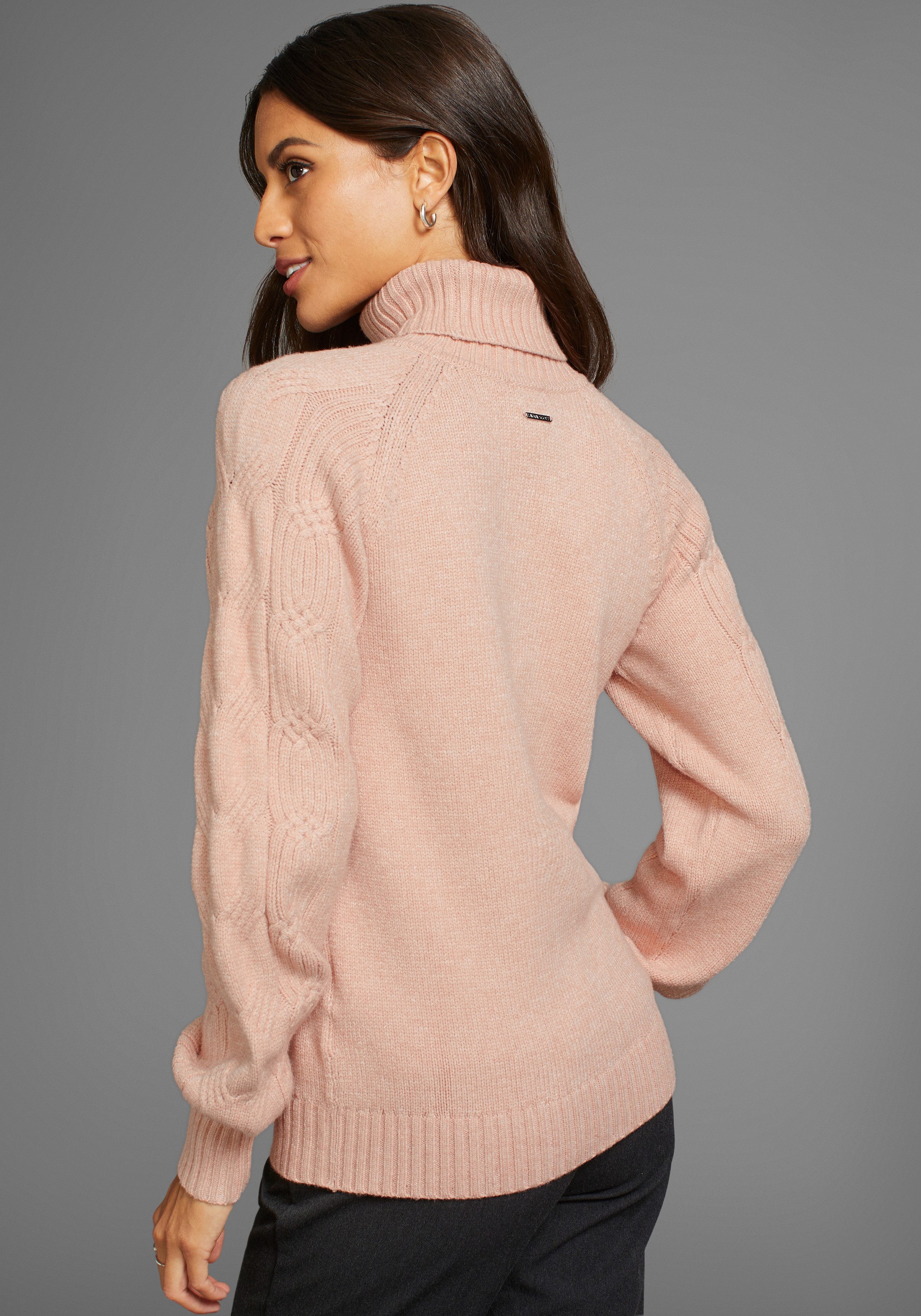 Laura Scott Ajourpullover mit Rollkragen günstig online kaufen