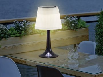 meineWunschleuchte LED Solarleuchte, LED fest integriert, neutralweiß, 2er Set Outdoor Solarlicht Tischlampe kabel-los ohne Strom, H: 36cm