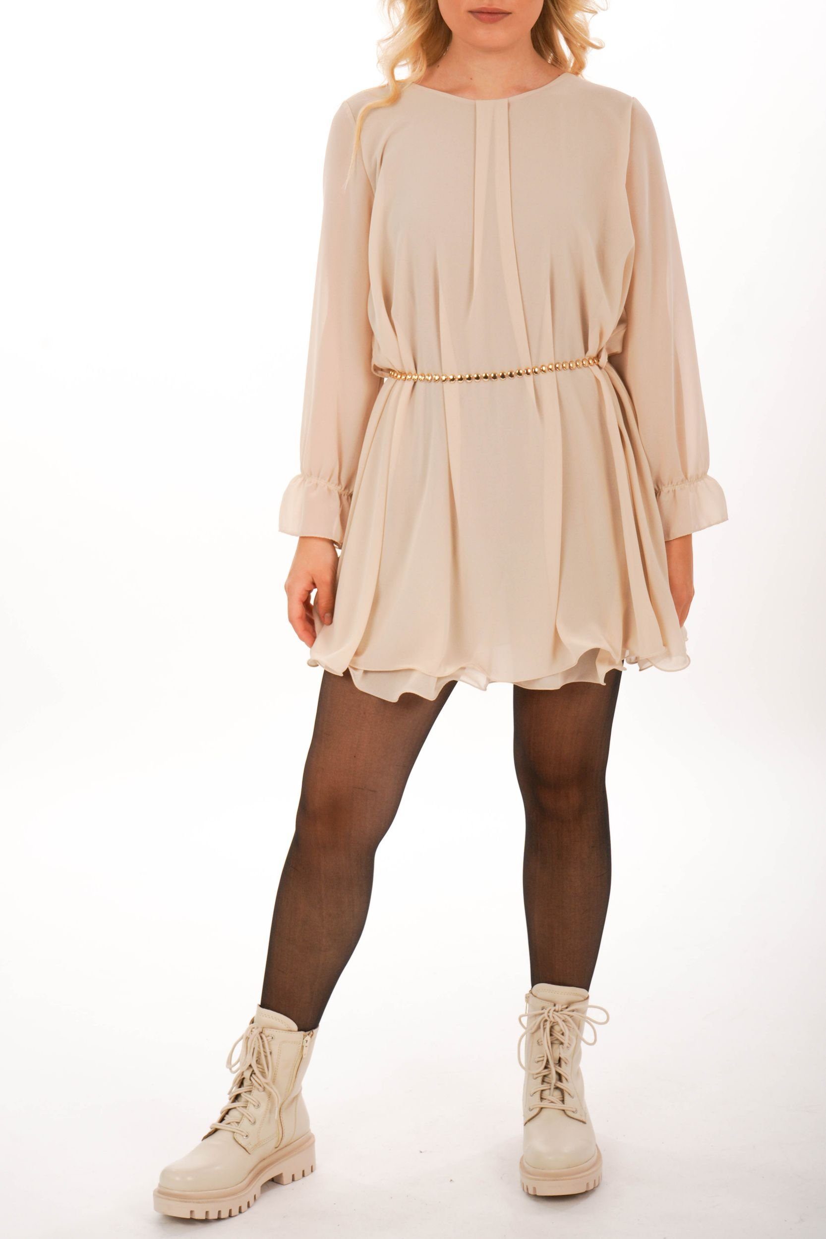 La Strada Minikleid mit Gürtel BEIGE