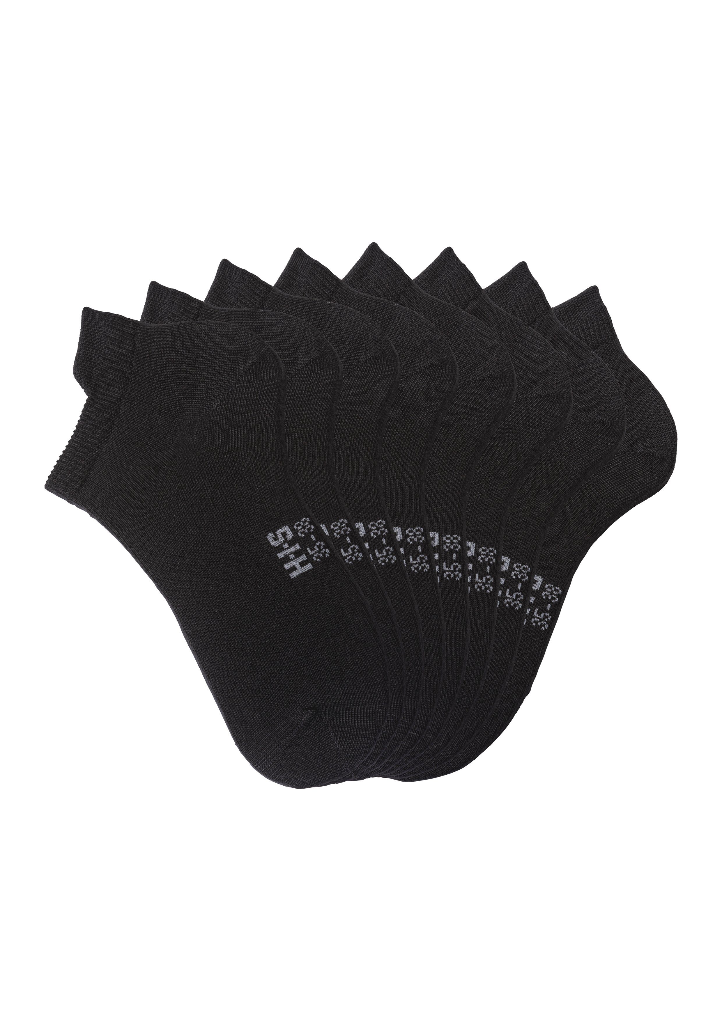 H.I.S Sneakersocken Damen Herren kurze Sportsocken Laufsocken Atmungsaktive Baumwolle (Packung, 8-Paar, Gr. 35-38 bis 43-46) Knöchelsocken mit verlängertem Bündchen hinten