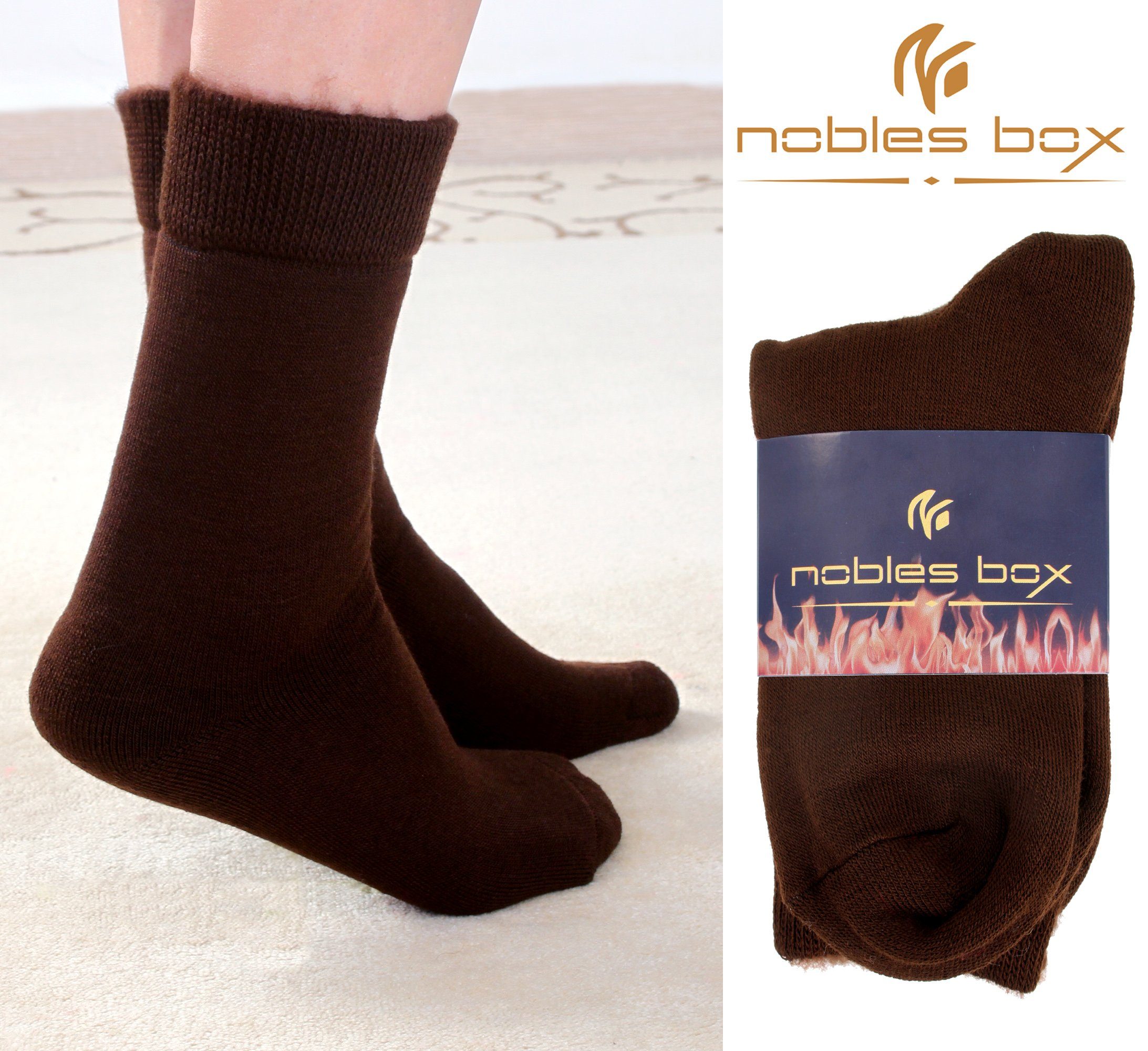 NoblesBox Thermosocken Herren Wintersocken (Beutel, 2-Paar, 41-46 EU Größe) Herren Warme Socken, Herren Arbeitssocken