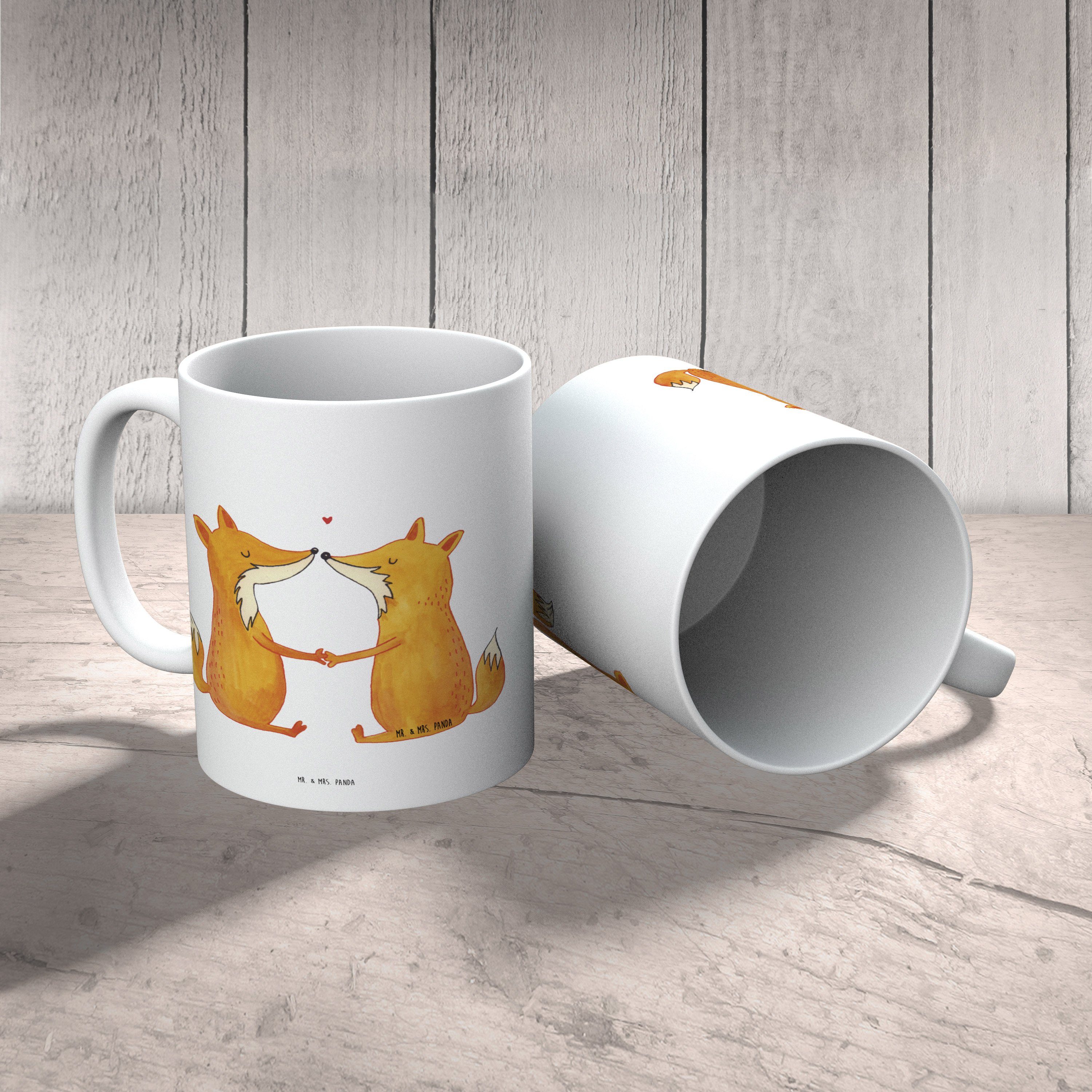 romantisc, Füchse Tasse Panda - Keramik Geschenk, Tasse - Weiß Mr. Liebe & Mrs. Kaffeetasse, Sprüche,