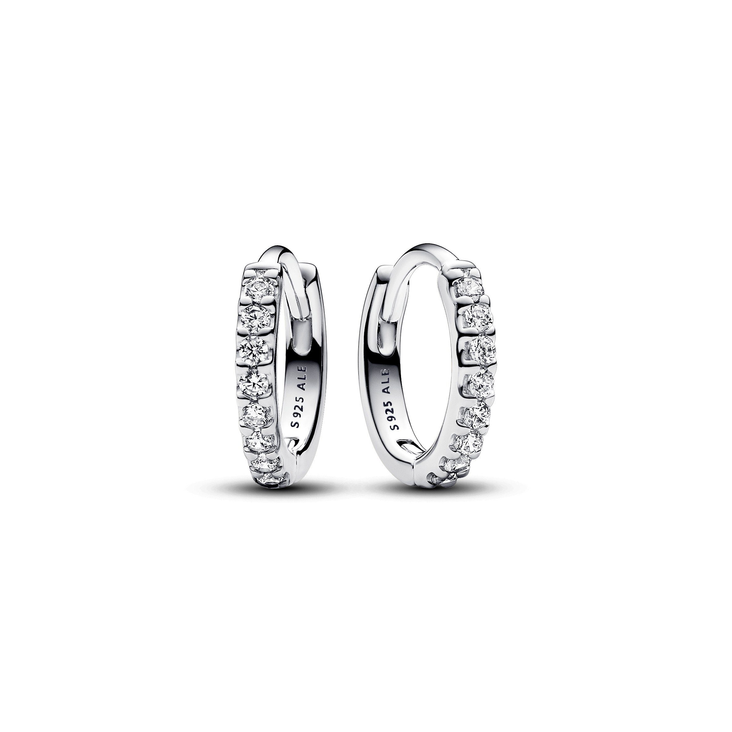 Pandora Ohrring-Set Pandora Creolen Sparkling Huggle 293015C01 Silber