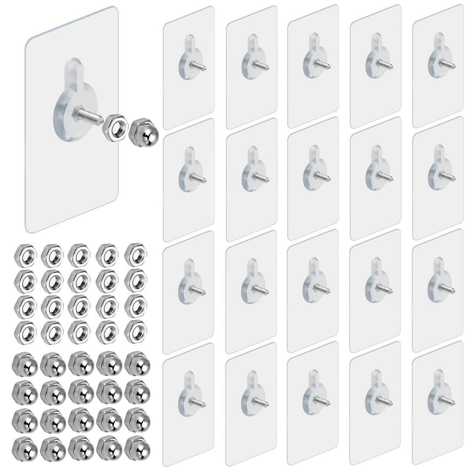 LuxusKollektion Klebehaken Klebehaken Transparent 8mm, (20-St)