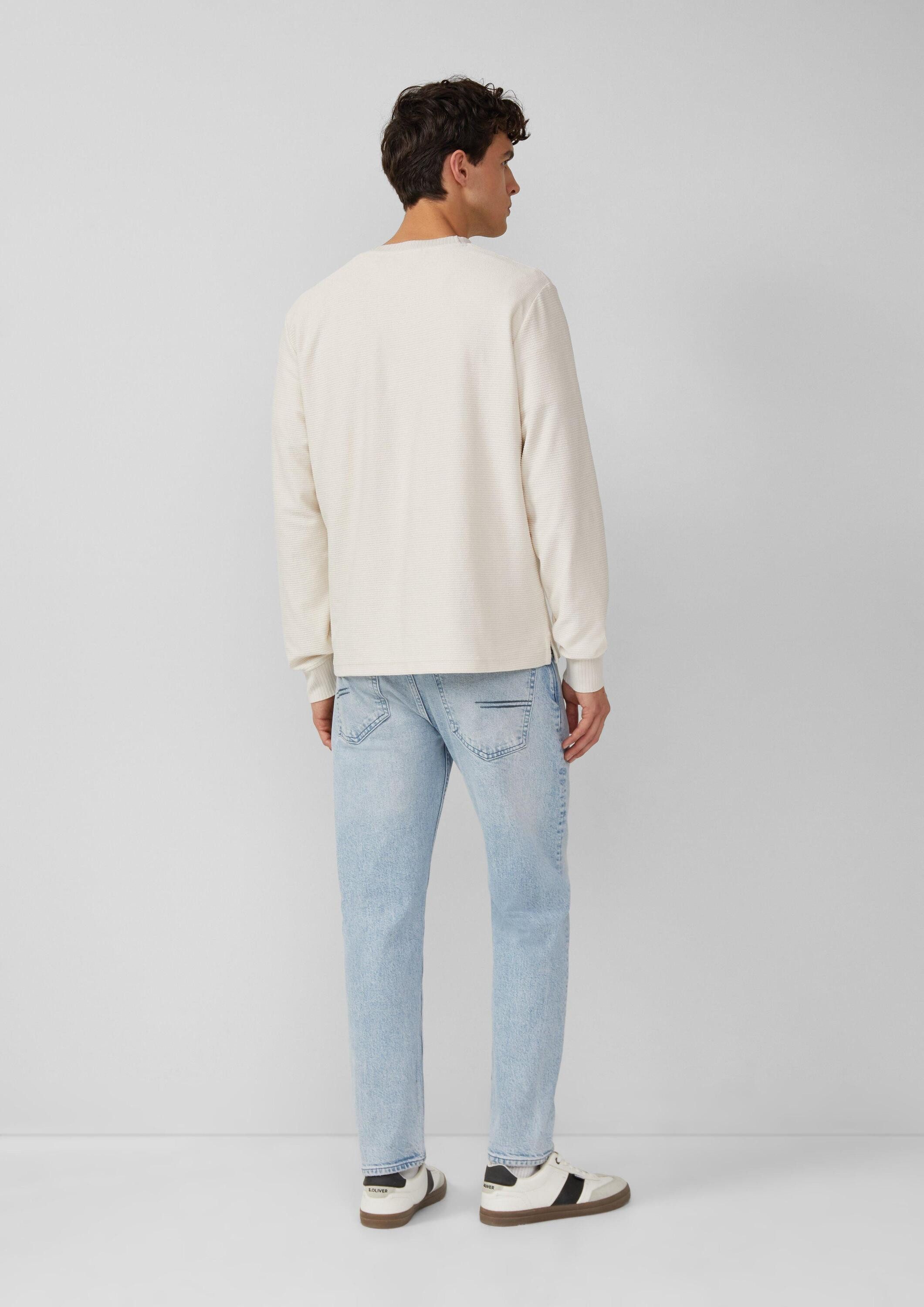 s.Oliver Sweatshirt Sweatshirt Leichtes Sweatshirt mit Rippstruktur und Log günstig online kaufen