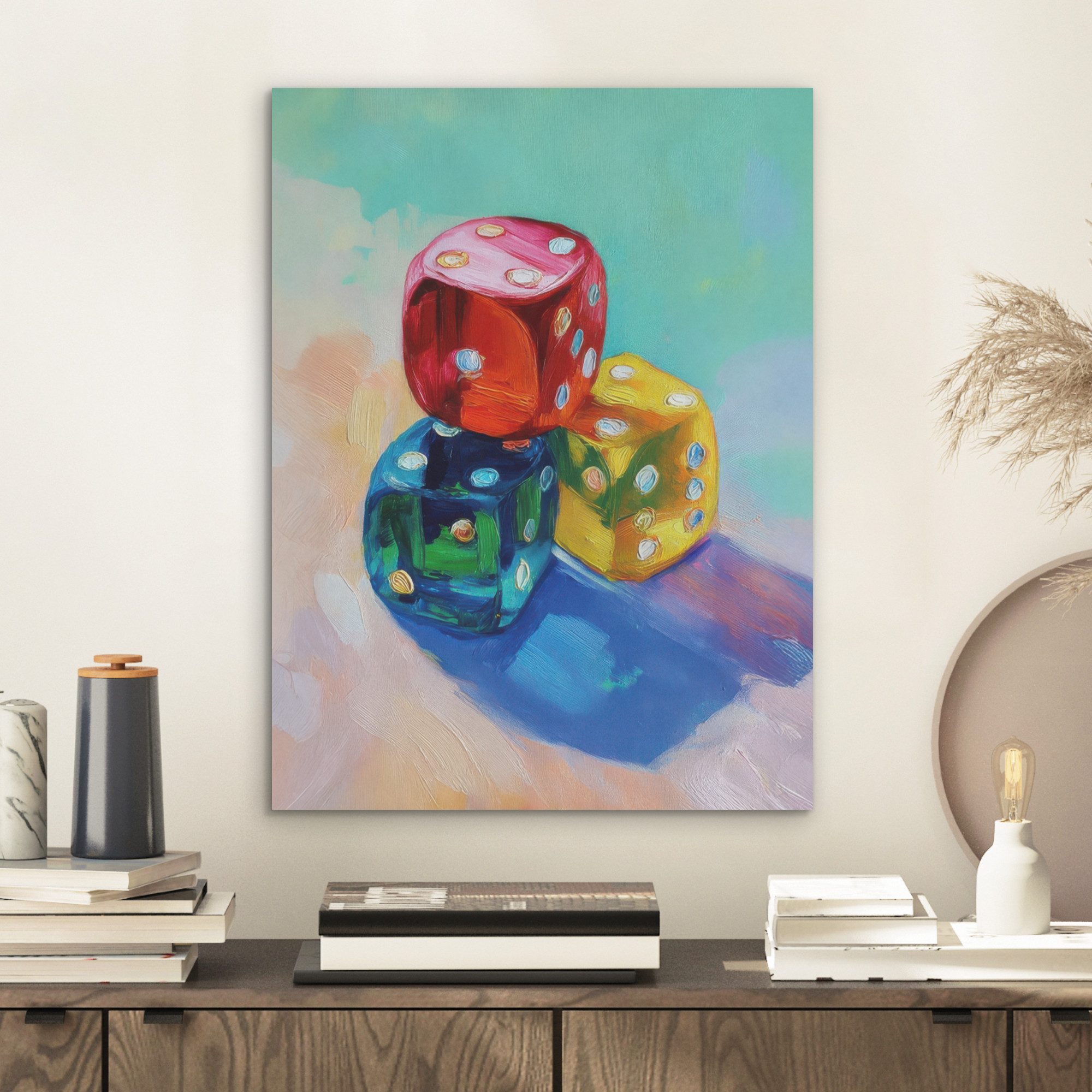 MuchoWow Gemälde Würfel - Bunt - günstig online kaufen