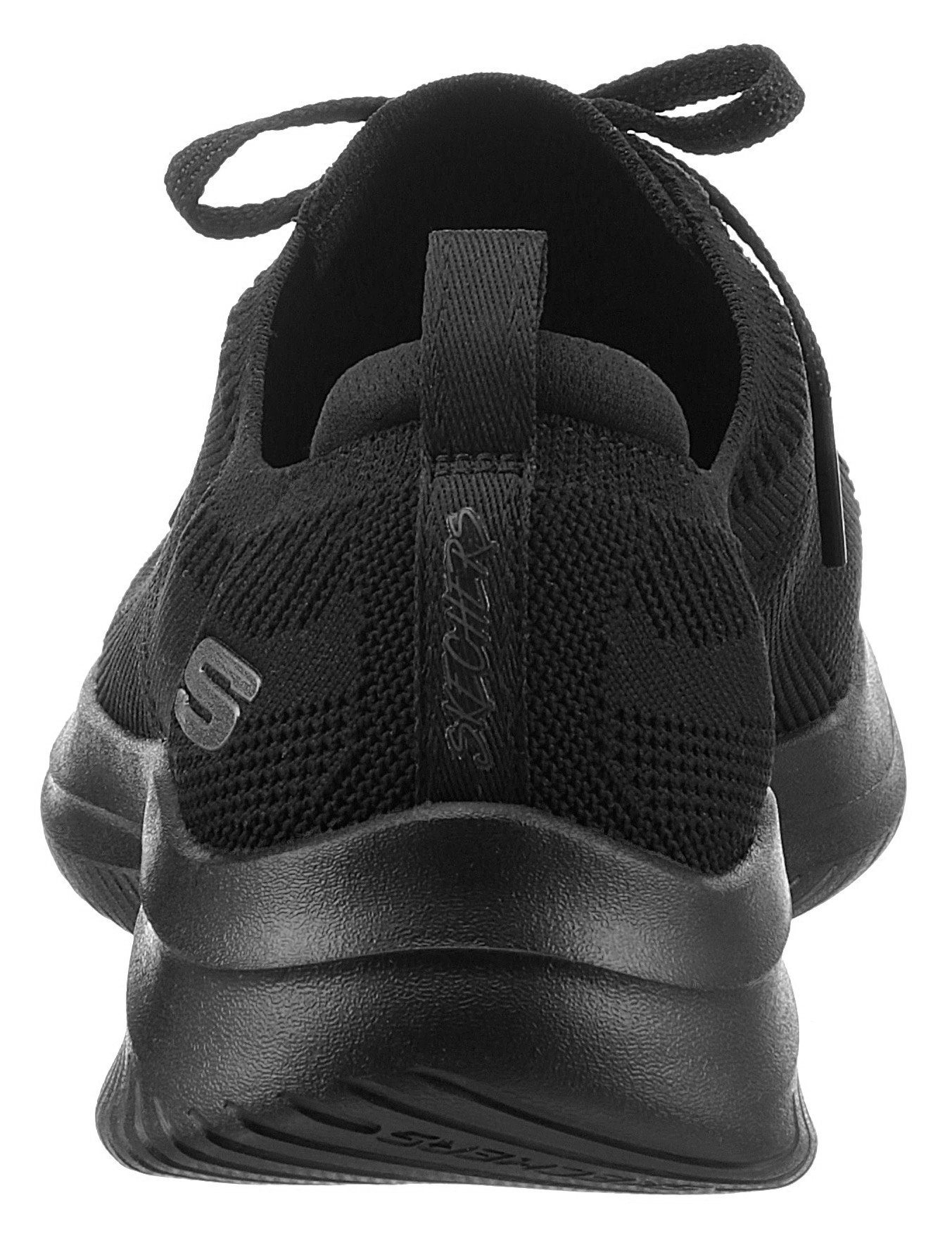 Skechers ULTRA PLAN schwarz zum mit Slip-On FLEX Schnürung aufgesetzter Schlupfen 3.0 Sneaker BIG