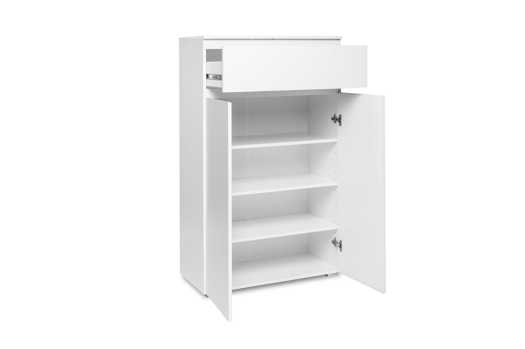 Newroom Kommode weiß 80 cm, Sideboard Weiß Modern Landhaus Highboard Skandinavische Wohnzimmer