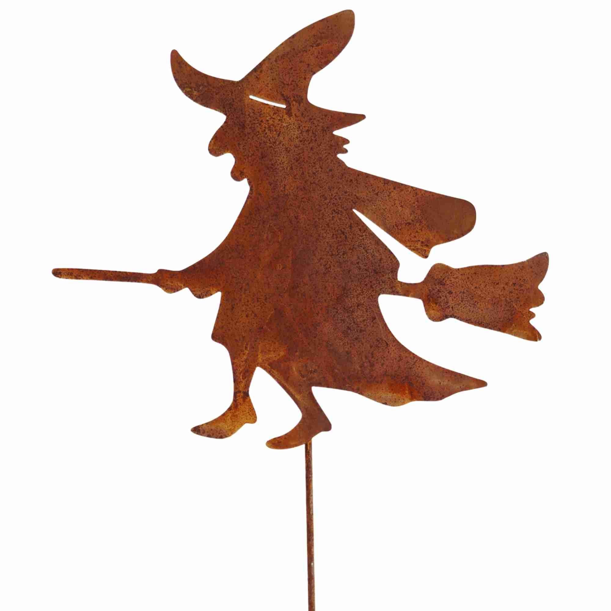 Rostikal Gartenfigur Metall Hexe Dekofigur als günstig online kaufen