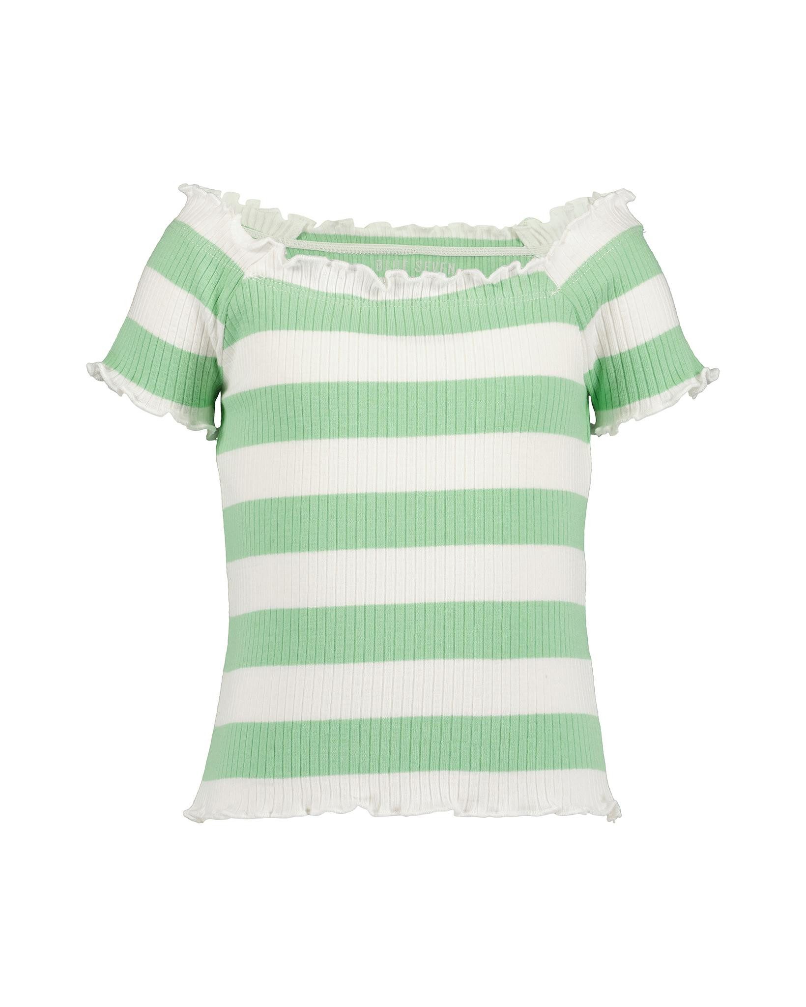 Blue Seven Carmenshirt (Packung, 2-tlg) mit gewellten Kanten und romantischem Carmen-Ausschnitt