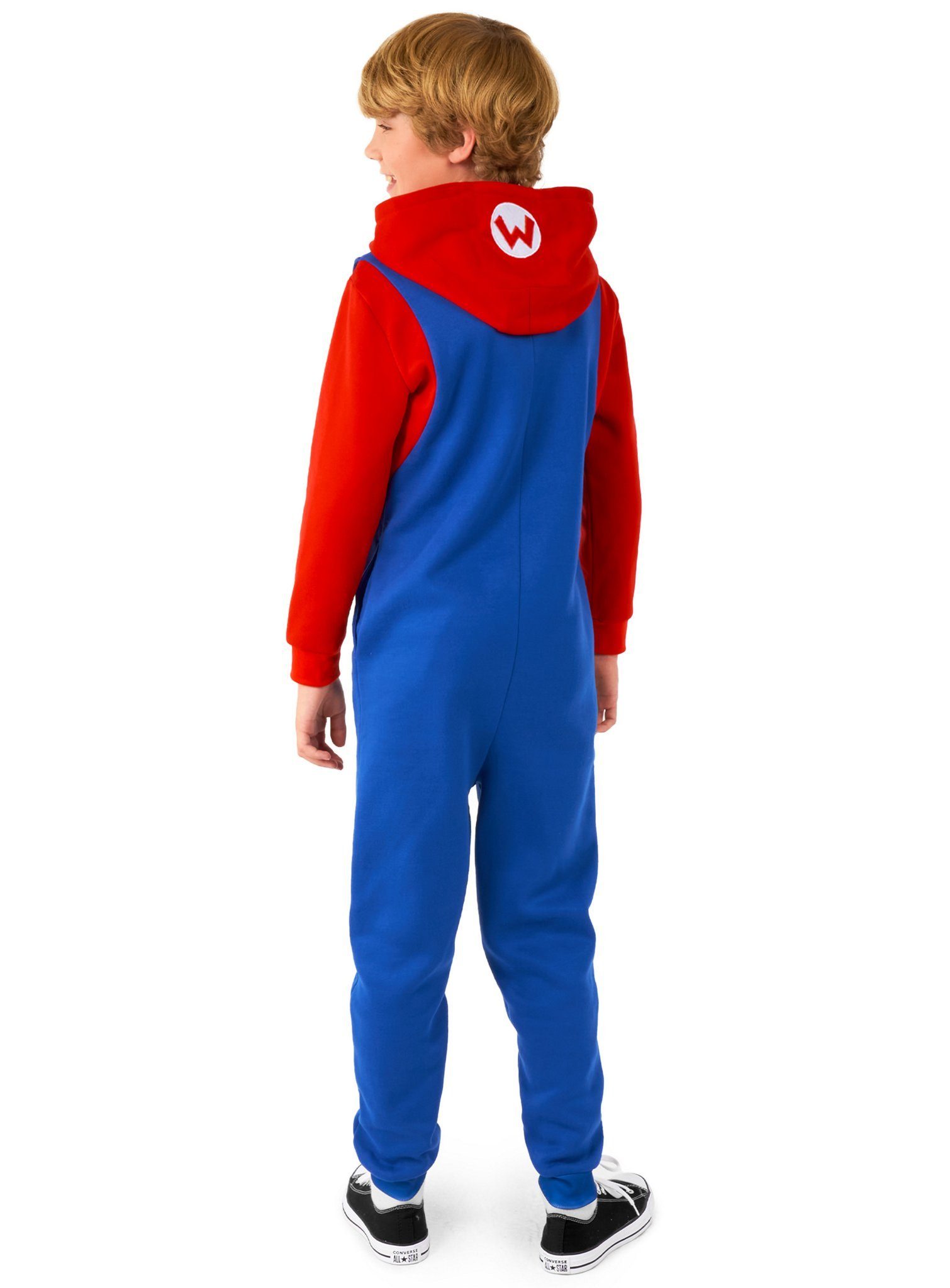 Opposuits Kostüm Super Mario Onesie Karneval Faschingskostüm Kinder, Supergemütlicher Einteiler - offizielles Super Mario-Kostüm!