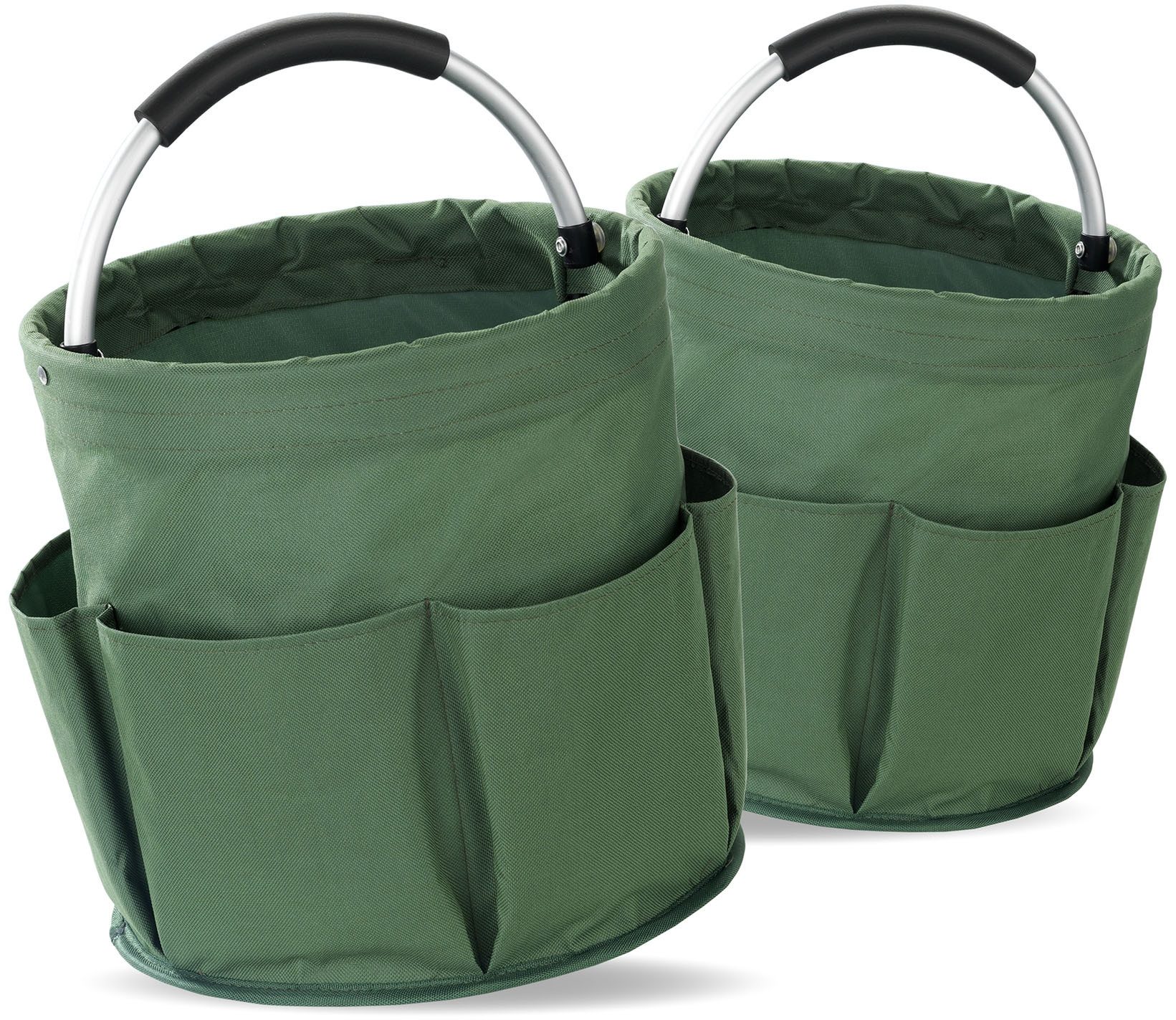 Maximex Falteimer Modell Universal-Caddy, (Set, 2-tlg), Organizer für Haus & Garten, platzsparend faltbar, mit 6 Außentaschen