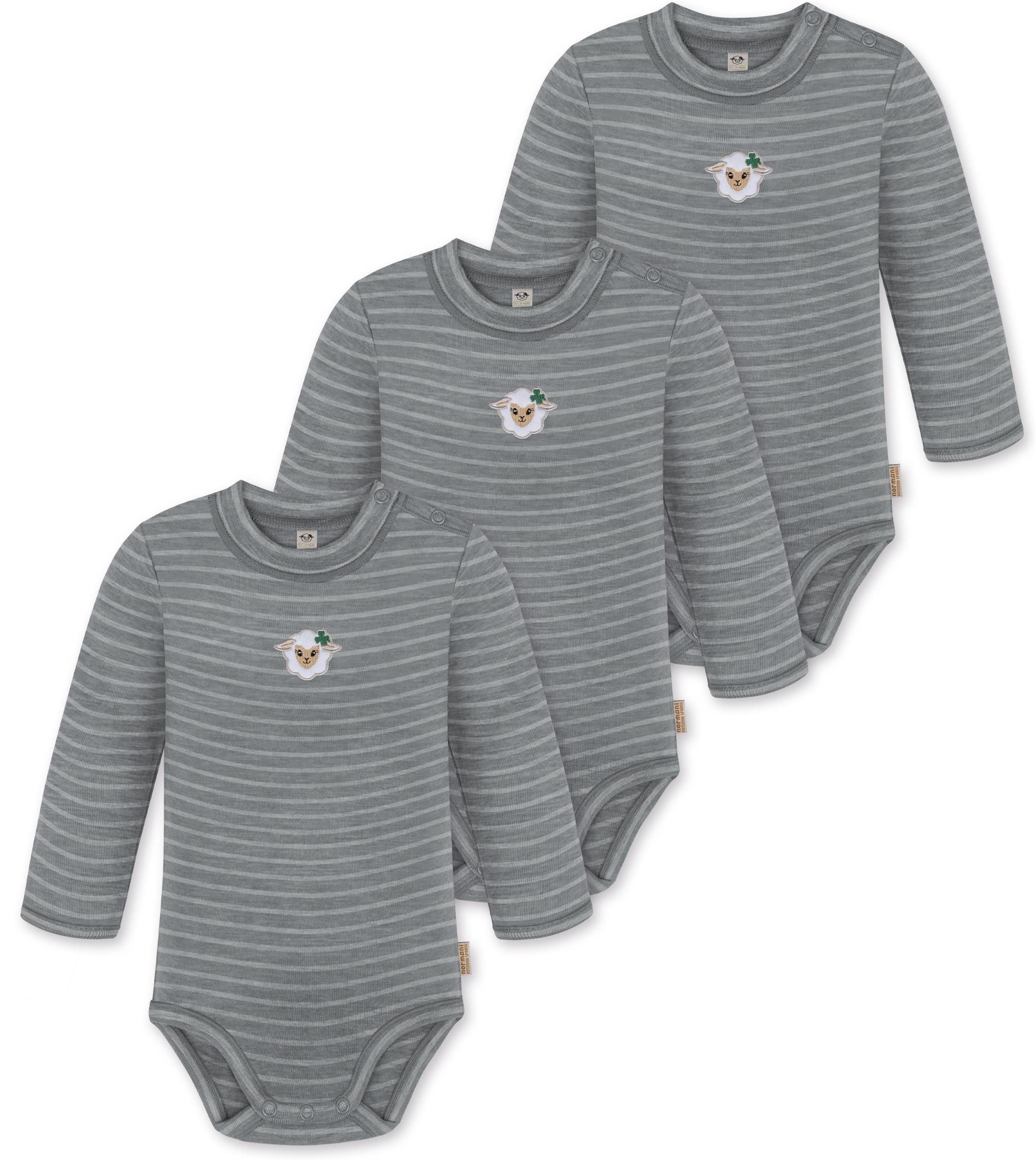 Langarmwickelbody 3ER PACK Baby Merino Langarmbody Tuai