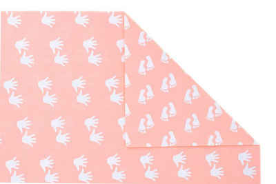 Star Geschenkpapier, Geschenkpapier Baby Füße / Hände beidseitig 70cm x 2m Rolle rosa