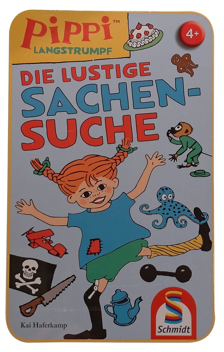 Schmidt Spiele Spiel Schmidt 51448 - Pippi Langstrumpf - Mitbringspiel in Metalldose, Pippi Langstrumpf - Die Lustige Sachensuche