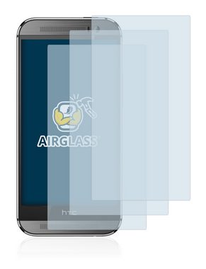 BROTECT flexible Panzerglasfolie für HTC One M8, Displayschutzglas, 3 Stück, Schutzglas Glasfolie klar