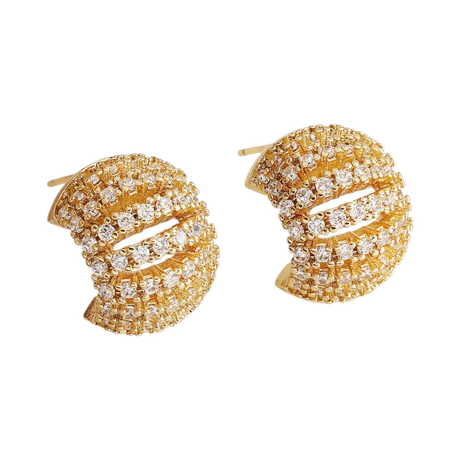 KARMA Paar Creolen Kristall Gold Ohrringe 1,8 cm Zirkone Damenohrringe verg günstig online kaufen