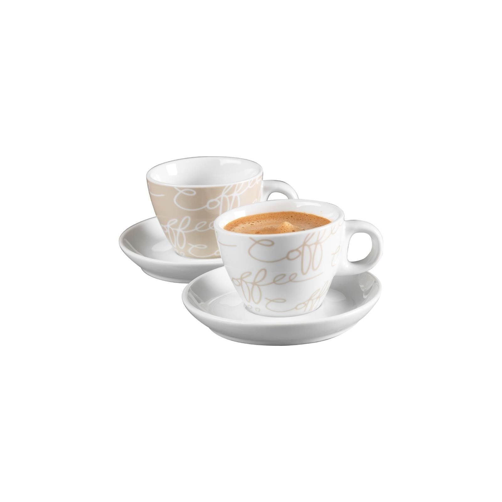 Ritzenhoff & Breker Espressotasse Cornello Espresso-Geschirr 4er Set, Porzellan