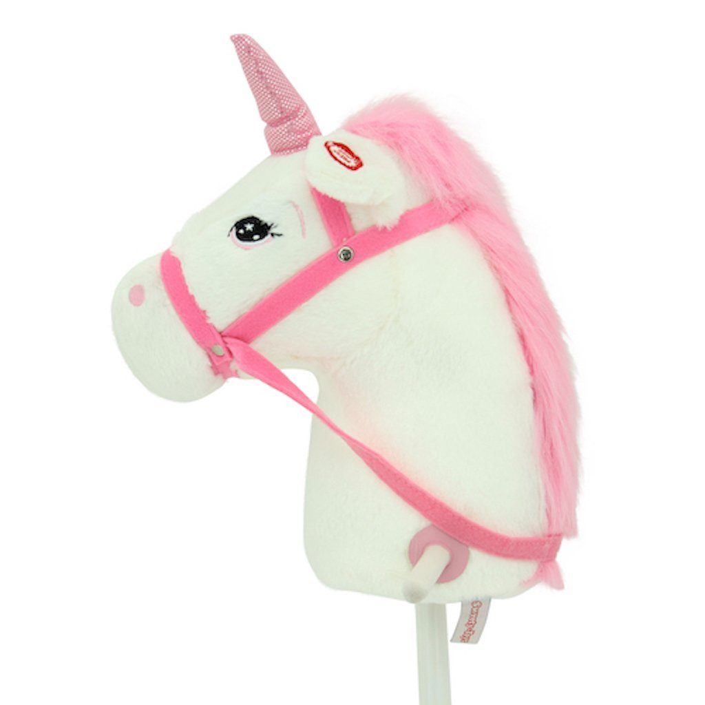 Sweety-Toys Steckenpferd Sweety Toys 10554 Einhorn Steckenpferd weiss mit zwei Soundfunktionen, mit Sound