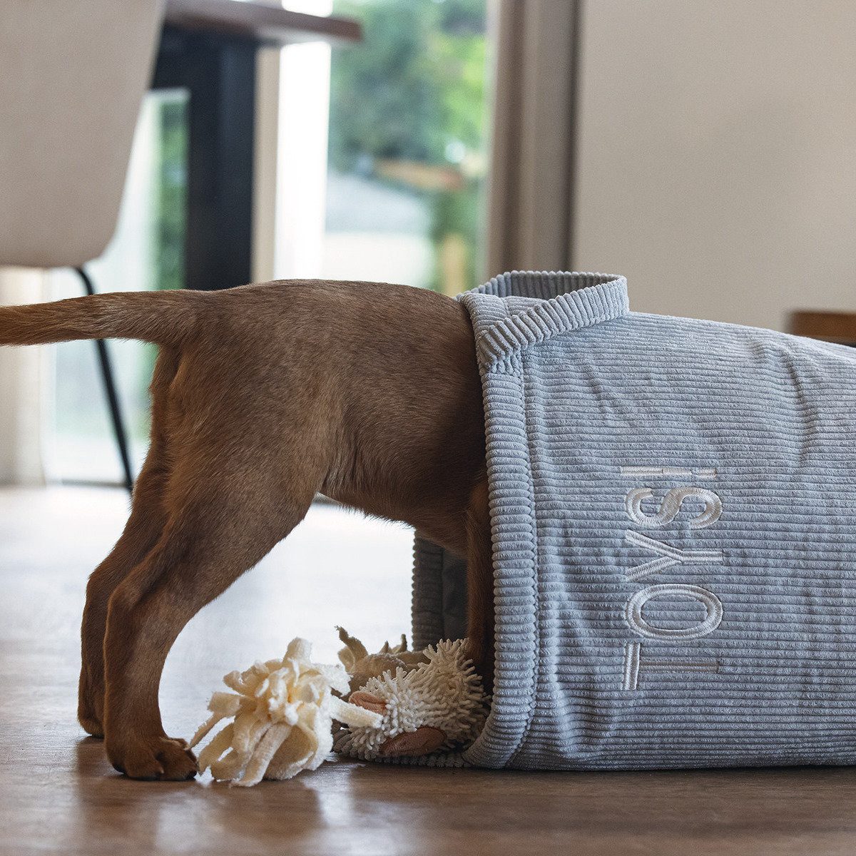 Beeztees Tierkorb Puppy Spielzeugkorb Suus grau